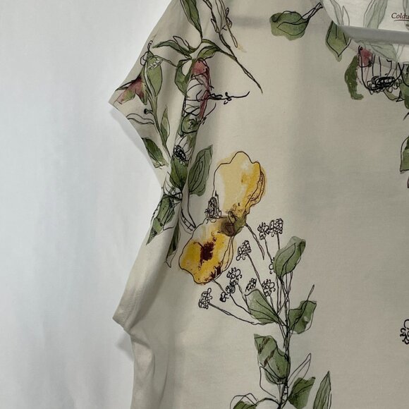 COLDWATER CREEK Floral Print T-Shirt - Cream/Multi- XL - Picture 3 of 5